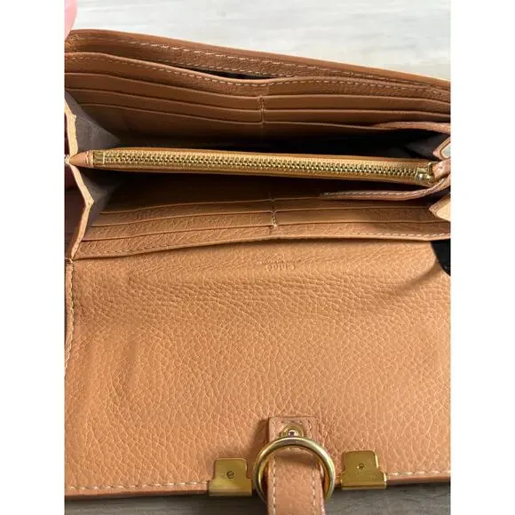 Chloe Maurice Tan Leather Wallet- Excellent Used Condition- Dust Bag Box Cert Au